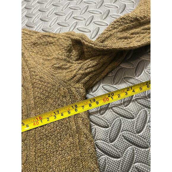 J.CREW CABLE CREWNECK SWEATER WITH RUFFLE SLEEVES OLIVE GREEN WOMENS SIZE XS - Picture 7 of 9